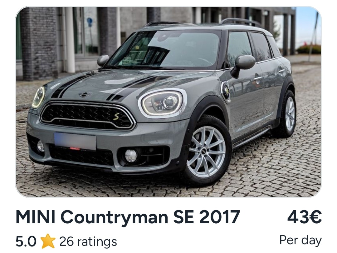 GoMore car listing for a Mini Countryman SE in Helsinki.